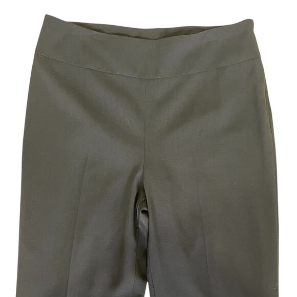 Akris Punto Wool Crepe Straight Leg Flat Front Pants Black Size 6 Career Office - Picture 3 of 12
